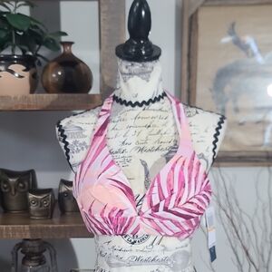 Aqua Couture Pink Tropical Bikini Top